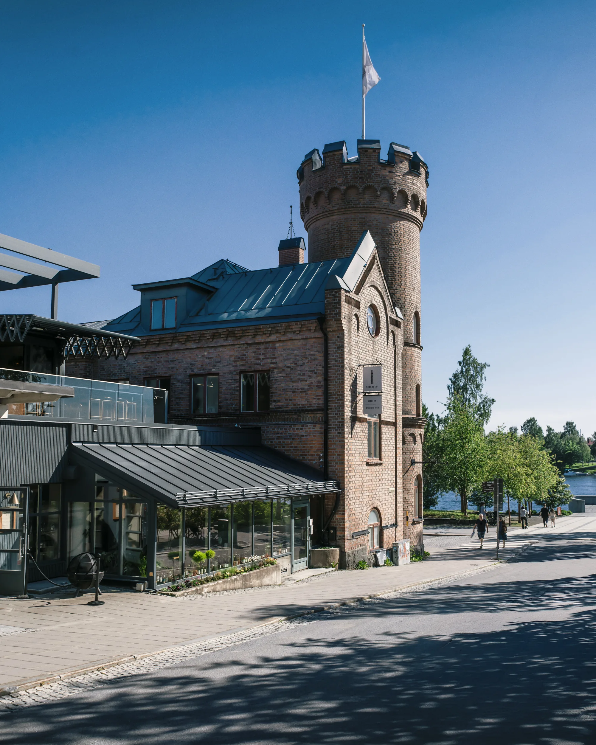 Tornhuset in Umeå, the red brick building with its tower